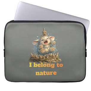 Elephant Wildlife Conservation Awareness Design Laptop Sleeve
