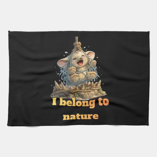 Elephant Wildlife Conservation Awareness Design  Tea Towel (Horizontal)