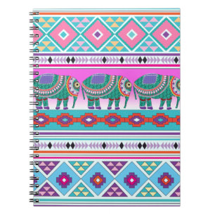 Elephant with Aztec Pattern Notebook