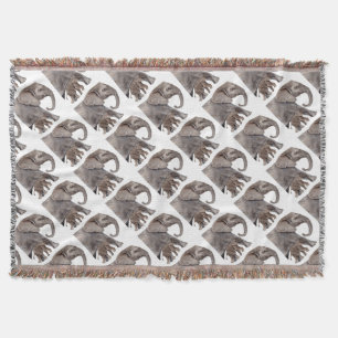 Elephant with Baby Elephant Throw Blanket