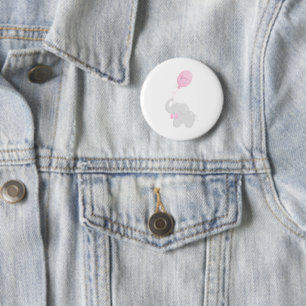 Elephant with Balloon 6 Cm Round Badge