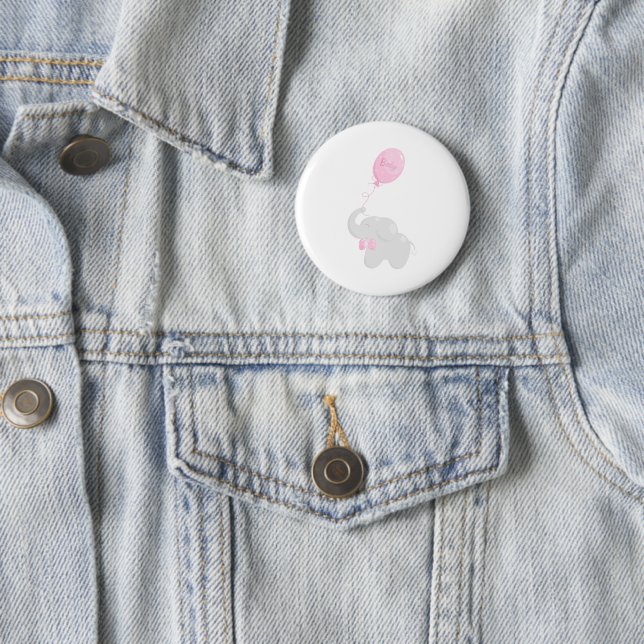 Elephant with Balloon 6 Cm Round Badge (In Situ)