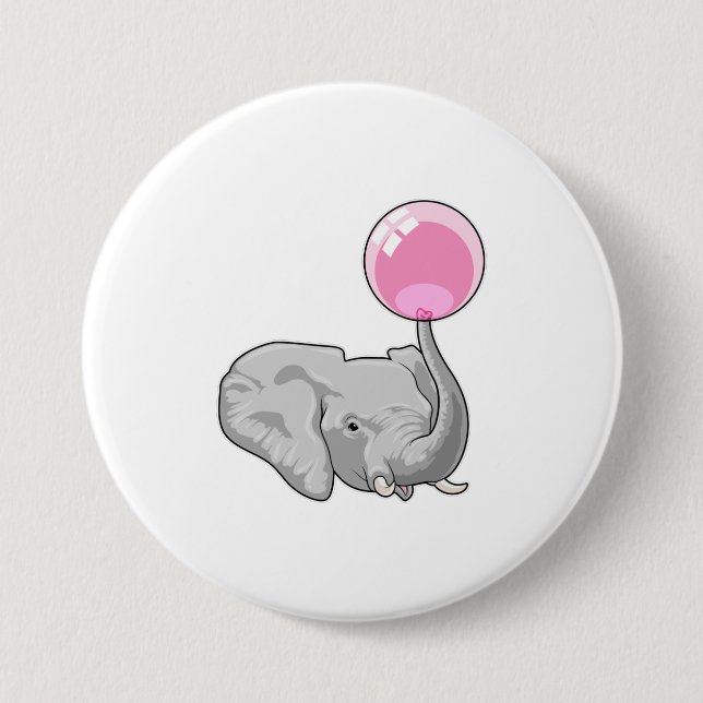 Elephant with Balloon 7.5 Cm Round Badge (Front)