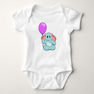 Elephant with Balloon Baby Bodysuit