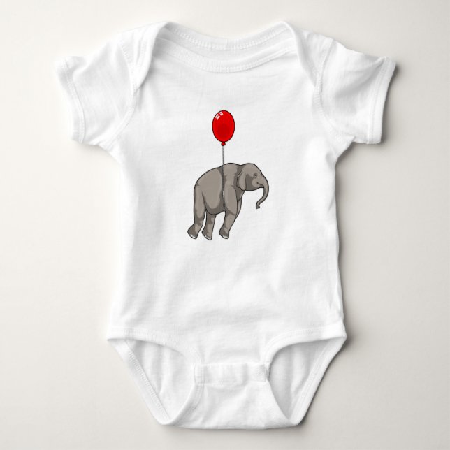 Elephant with Balloon Baby Bodysuit (Front)