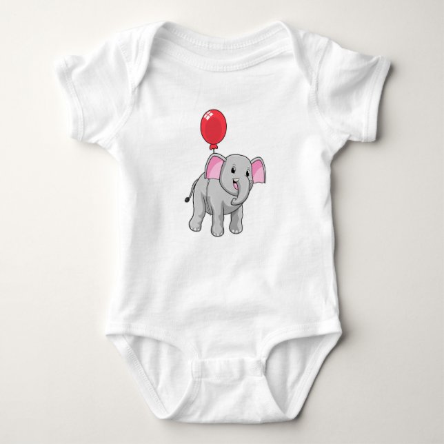 Elephant with Balloon Baby Bodysuit (Front)