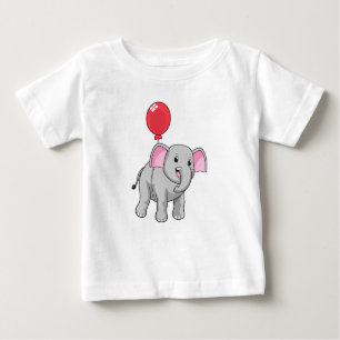 Elephant with Balloon Baby T-Shirt