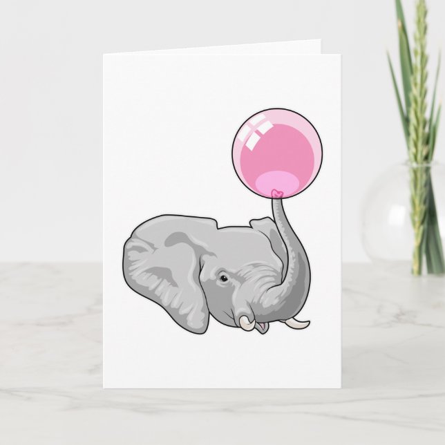Elephant with Balloon Card (Front)