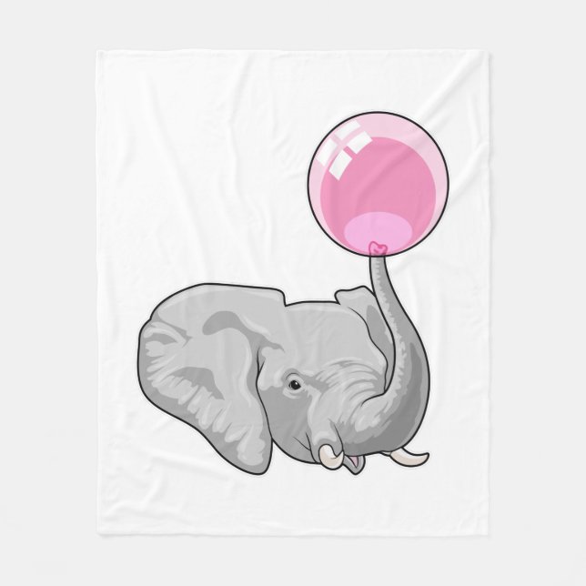 Elephant with Balloon Fleece Blanket (Front)