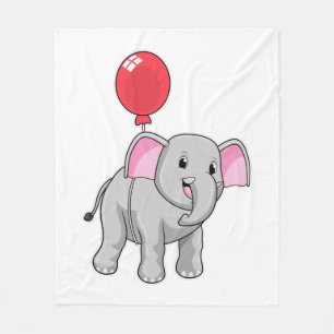 Elephant with Balloon Fleece Blanket