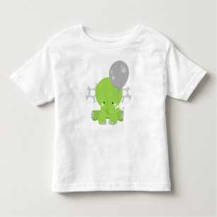 Elephant With Balloon, Green Elephant, Cute Animal Toddler T-Shirt