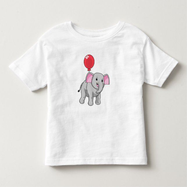 Elephant with Balloon Toddler T-Shirt (Front)