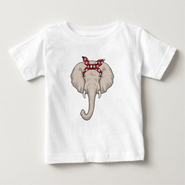 Elephant with Bandana Baby T-Shirt (Front)