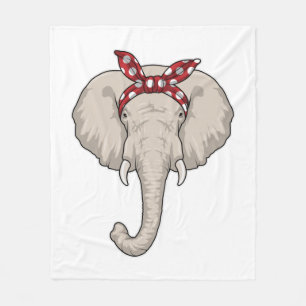 Elephant with Bandana Fleece Blanket
