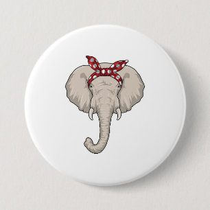 Elephant with Bandanna 7.5 Cm Round Badge