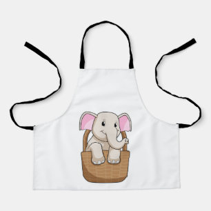 Elephant with Basket Apron