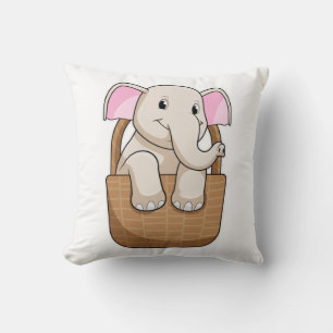 Elephant with Basket Cushion