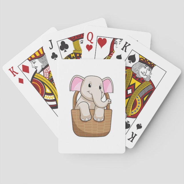 Elephant with Basket Playing Cards (Back)
