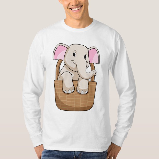 Elephant with Basket T-Shirt (Front)