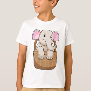 Elephant with Basket T-Shirt