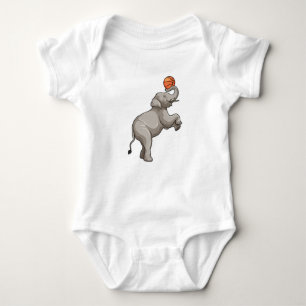 Elephant with Basketball Baby Bodysuit
