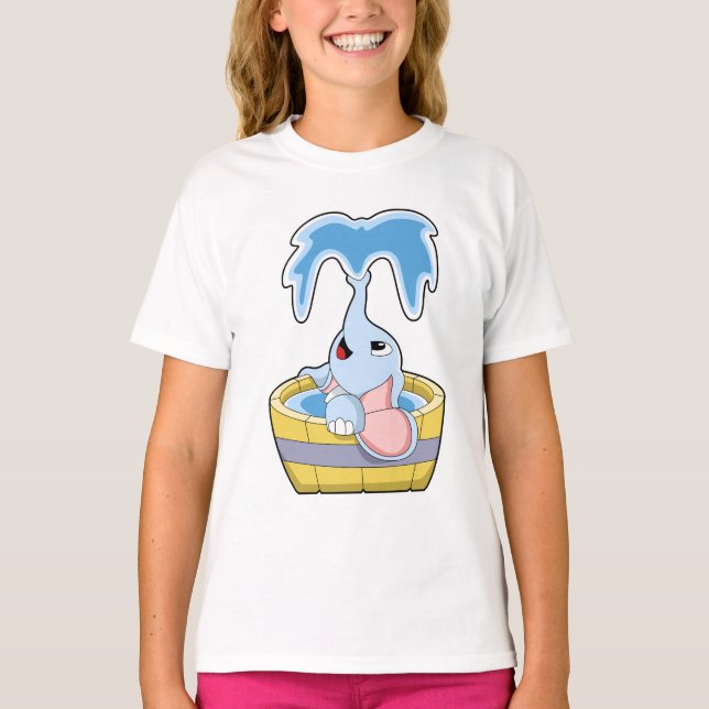 Elephant with Bathtub full of Water T-Shirt (Front)