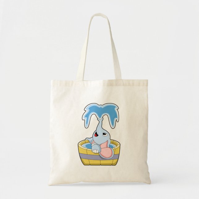 Elephant with Bathtub full of Water Tote Bag (Front)
