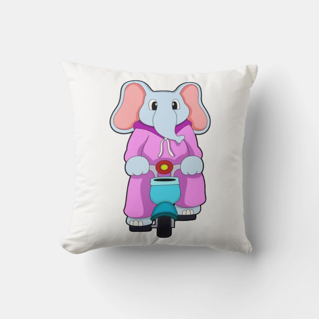 Elephant with Bicycle Cushion (Front)