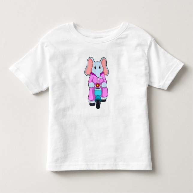 Elephant with Bicycle Toddler T-Shirt (Front)