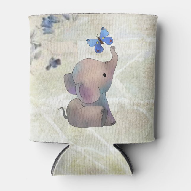 Elephant with butterfly can cooler (Front)