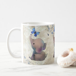 Elephant with butterfly coffee mug