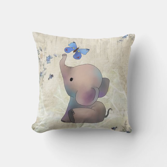 Elephant with butterfly cushion (Front)