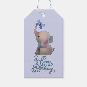 Elephant with butterfly gift tags