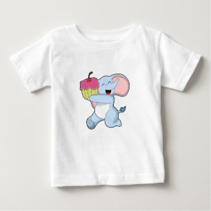 Elephant with Cake Baby T-Shirt
