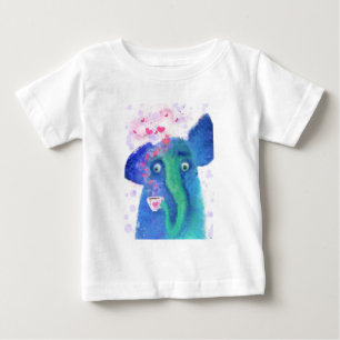 Elephant with Coffee Baby T-Shirt