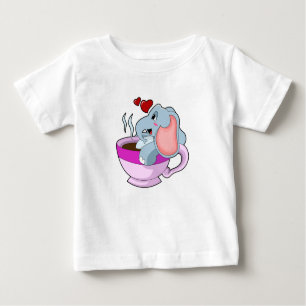 Elephant with Coffee Cup Baby T-Shirt