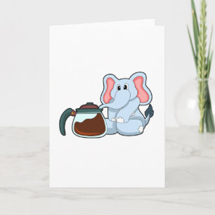 Elephant with Coffee pot Card