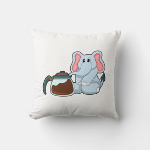 Elephant with Coffee pot Cushion