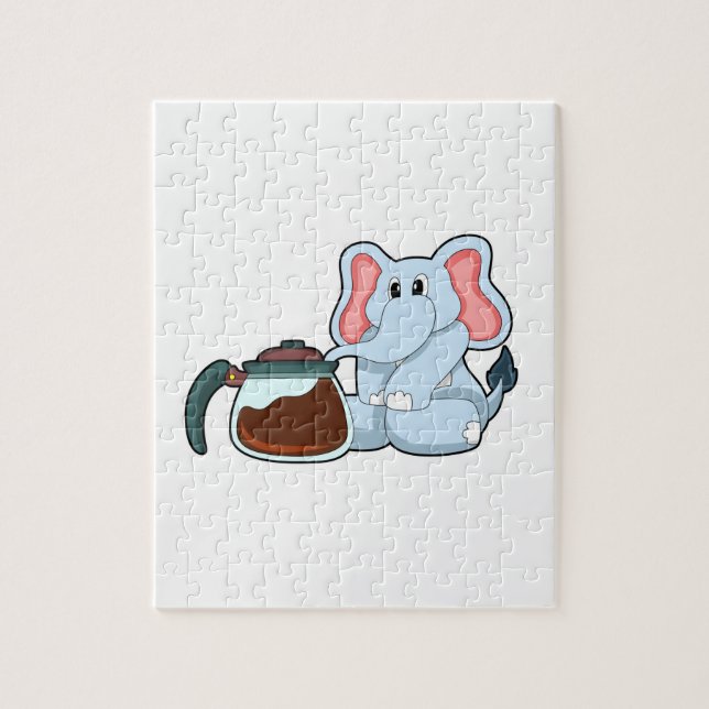 Elephant with Coffee pot Jigsaw Puzzle (Vertical)