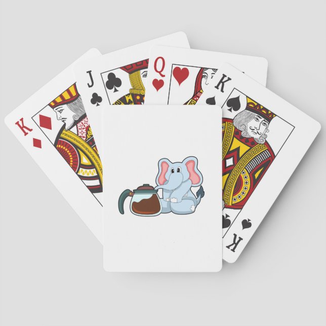 Elephant with Coffee pot Playing Cards (Back)
