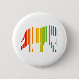 Elephant with Colour Bar Code 6 Cm Round Badge