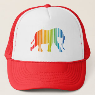 Elephant with Colour Bar Code Trucker Hat