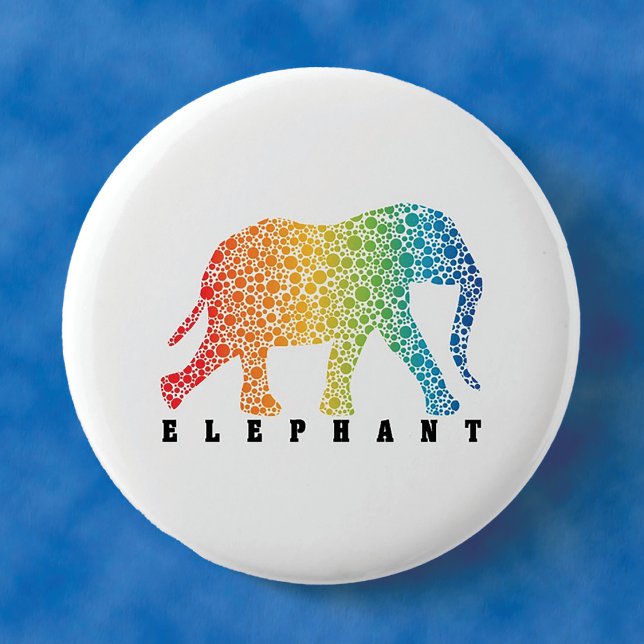 Elephant with Colours 6 Cm Round Badge (Creator Uploaded)
