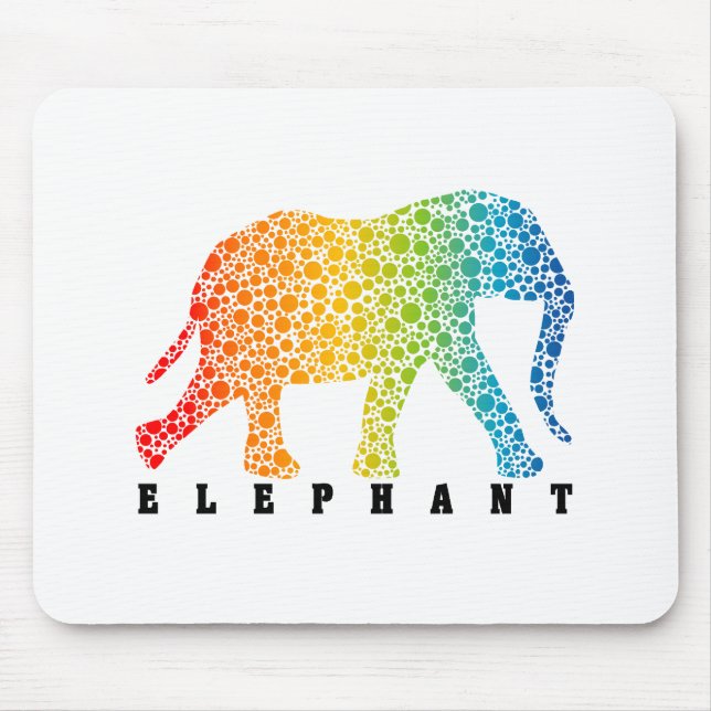 Elephant with Colours Mouse Pad (Front)
