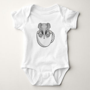 Elephant with Cup Baby Bodysuit
