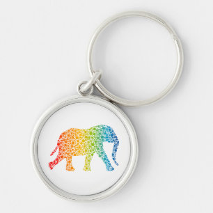 Elephant with Dots Key Ring