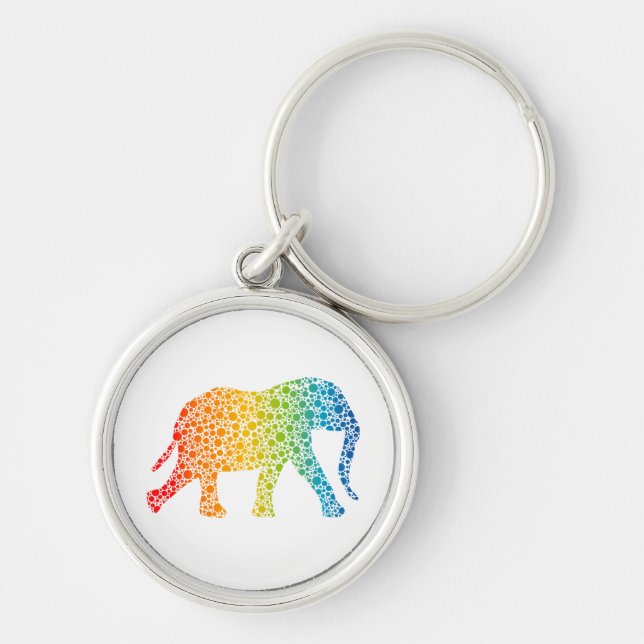 Elephant with Dots Key Ring (Front)