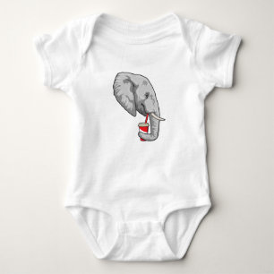 Elephant with Drink Baby Bodysuit