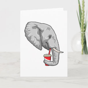 Elephant with Drink Card
