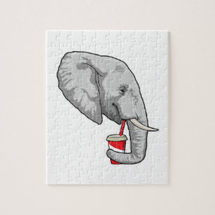Elephant with Drink Jigsaw Puzzle